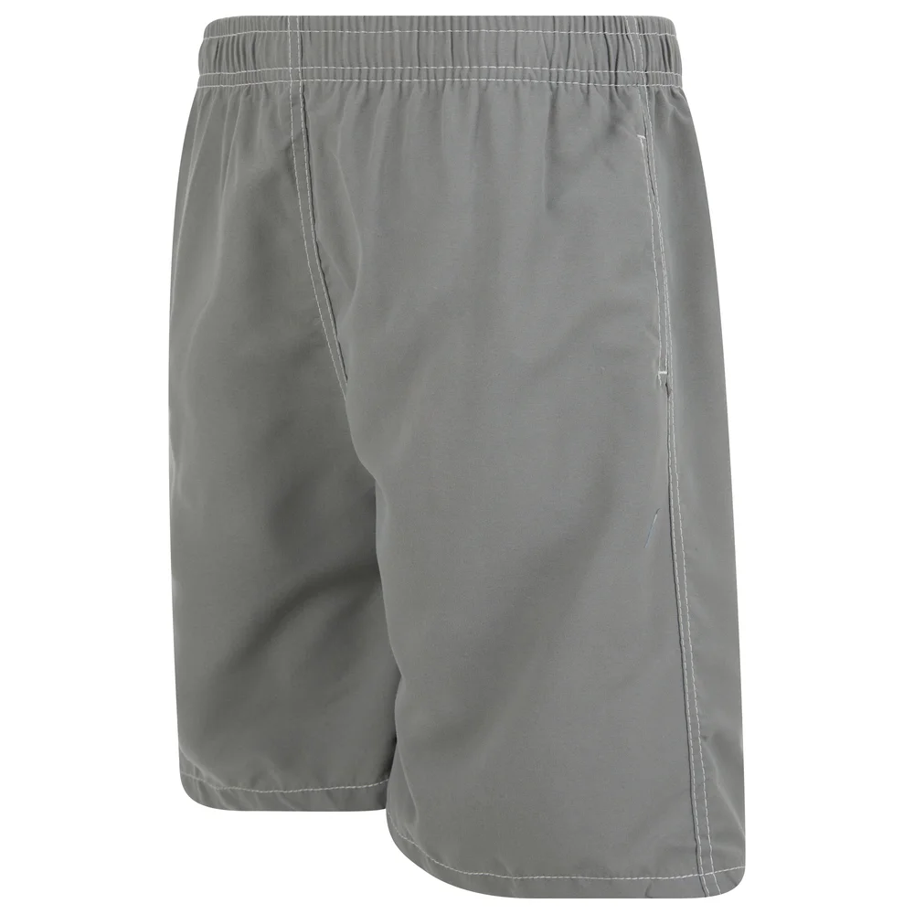 Boys Swim Trunks, Swimsuit Board Shorts, Elastic Bathing Suit, Gray